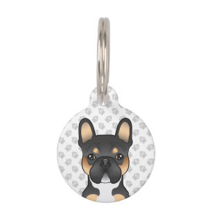 Médaillon Pour Animaux Bouledogue Français Tricolore Noir - Informations