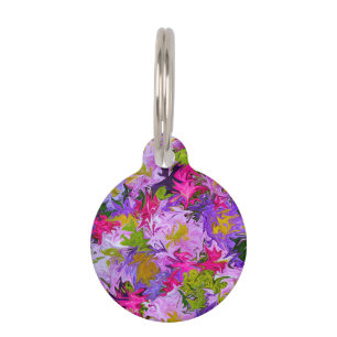 Médaillon Pour Animaux Bouquet de conception florale d'art abstrait de