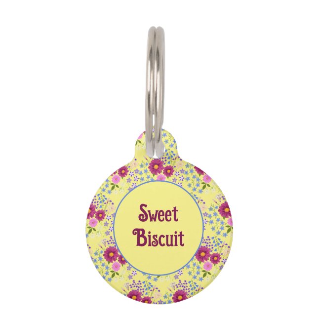 Médaillon Pour Animaux Bouquet de fleurs avec Dahlia (Devant)