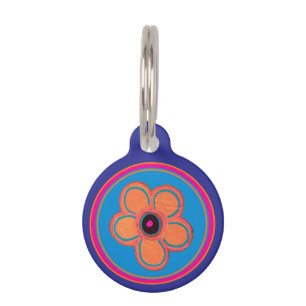 Médaillon Pour Animaux Bright Abstrait Flower Art