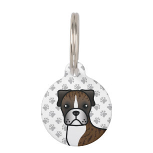 Médaillon Pour Animaux Brindle Boxer mignonne Cartoon Chien & Animaux