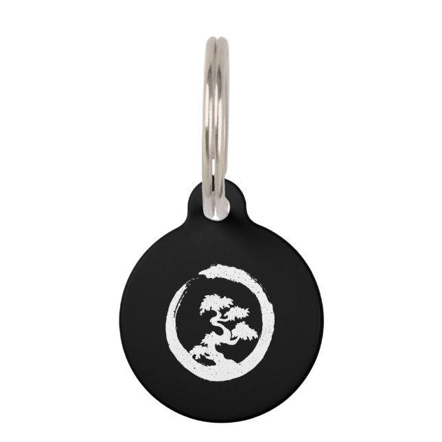 Médaillon Pour Animaux Brush Stroke de l'arbre Bonsai W Enso (Devant)