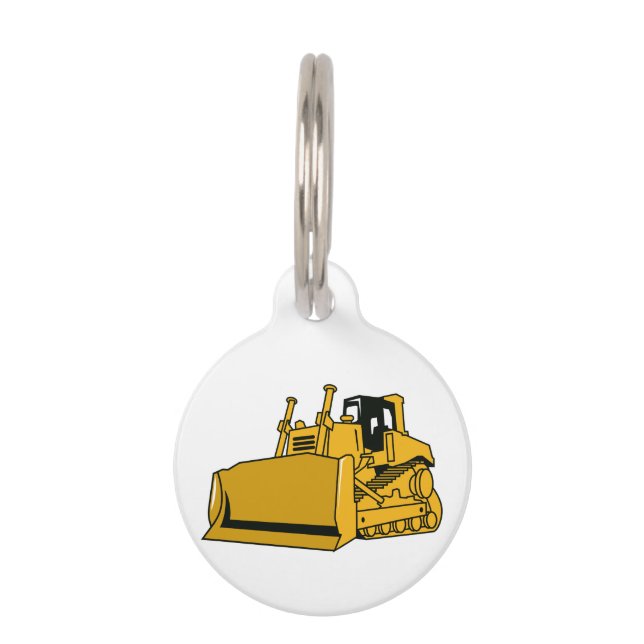 Médaillon Pour Animaux Bulldozer (Devant)