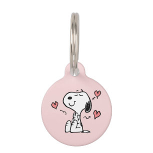 Médaillon Pour Animaux cacahuètes Coeurs de snoopy