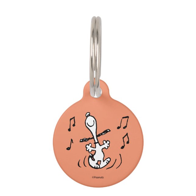 Médaillon Pour Animaux cacahuètes | Snoopy Dancing (Devant)