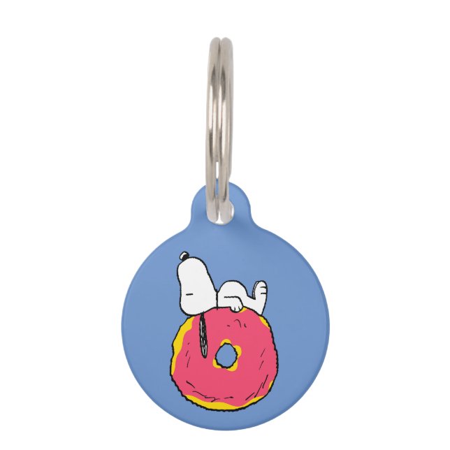 Médaillon Pour Animaux cacahuètes | Snoopy Donut rose (Devant)