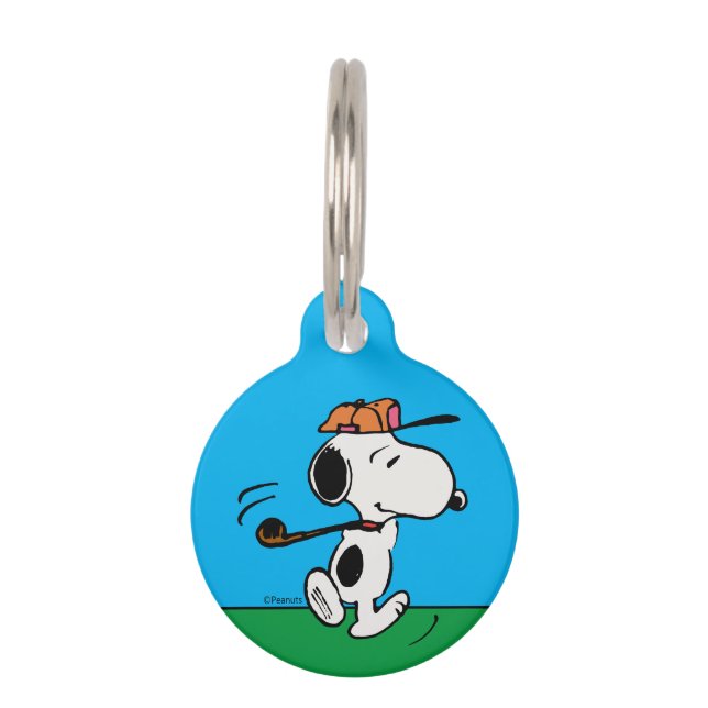 Médaillon Pour Animaux cacahuètes | Snoopy Golf Swing (Devant)