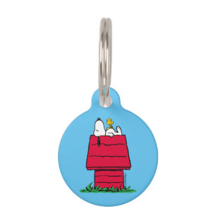 Médaillon Pour Animaux cacahuètes   Snoopy & Woodstock Doghouse