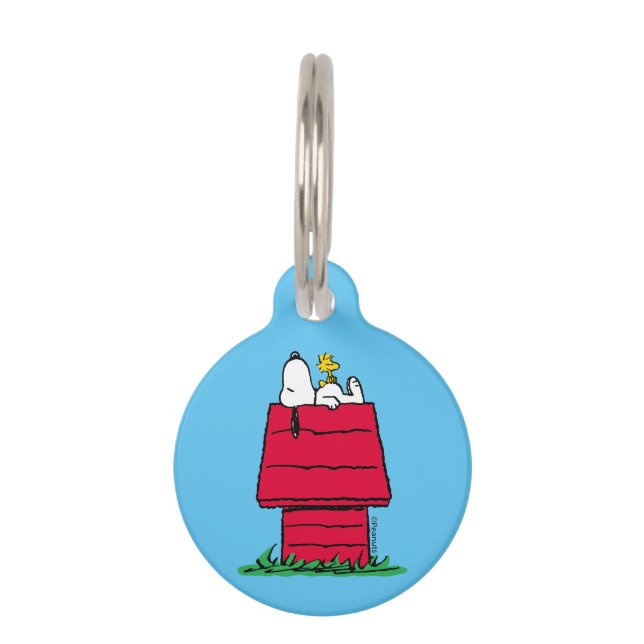 Médaillon Pour Animaux cacahuètes | Snoopy & Woodstock Doghouse (Devant)