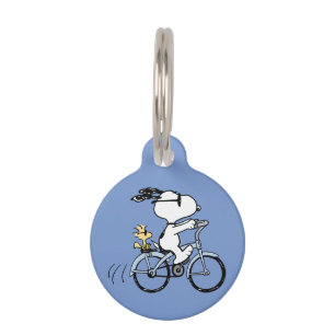 Médaillon Pour Animaux cacahuètes   Vélo Snoopy & Woodstock