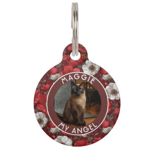 Médaillon Pour Animaux Cadeau Beau Chat Papa Anémones Fleur