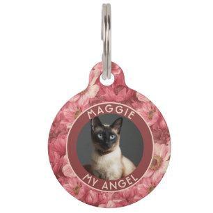 Médaillon Pour Animaux Cadeau Classique pour Amateur de Chat Anémones Flo