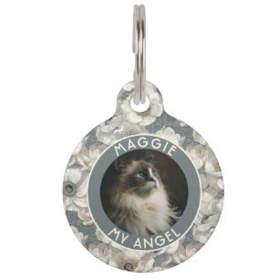 Médaillon Pour Animaux Cadeau de chien à la mode Anémones Floral