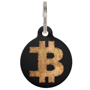 Médaillon Pour Animaux cadeau de crypto-monnaie vintage lettre b bitcoin