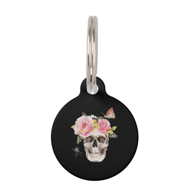 Médaillon Pour Animaux Cadeau d'Halloween à l'araignée de papillon (Devant)