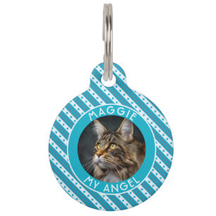 Médaillon Pour Animaux Cadeau personnalisé classique pour chat à rayures 