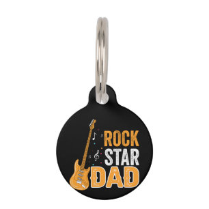 Médaillon Pour Animaux Cadeaux papa Rock Star Papa