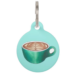 Médaillon Pour Animaux Café Boutique Latte Cappuccino Barista Café