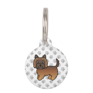 Médaillon Pour Animaux Cairn Terrier Bringé Rouge Informations sur les Ch