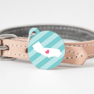 Médaillon Pour Animaux California Heart