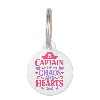 Médaillon Pour Animaux Captain of Chaos and Hearts Pirate Graphic