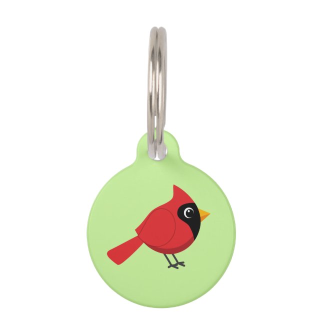 Médaillon Pour Animaux Cardinal Rouge Cardinal Cardinal aux Fleurs (Devant)