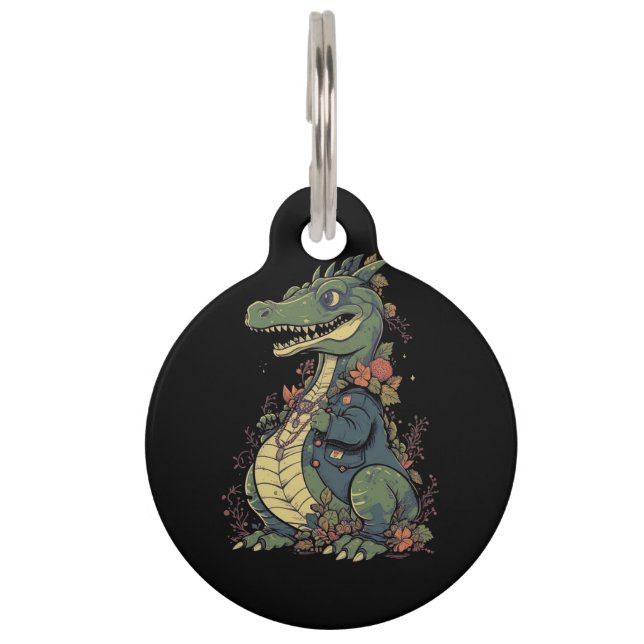 Médaillon Pour Animaux caricature-vêtement de crocodile-veste-veste-avec- (Devant)