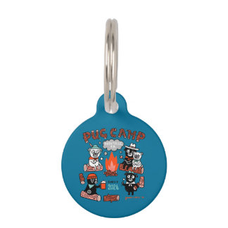 Médaillon Pour Animaux Carlin Camp 2024 Chien Bleu massif - Petit