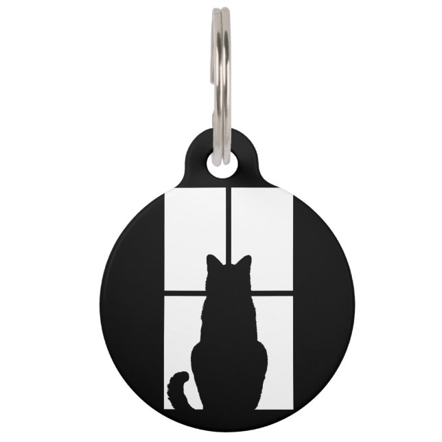 Médaillon Pour Animaux Cat noir Cliquez pour Customiser la fenêtre de cou (Devant)