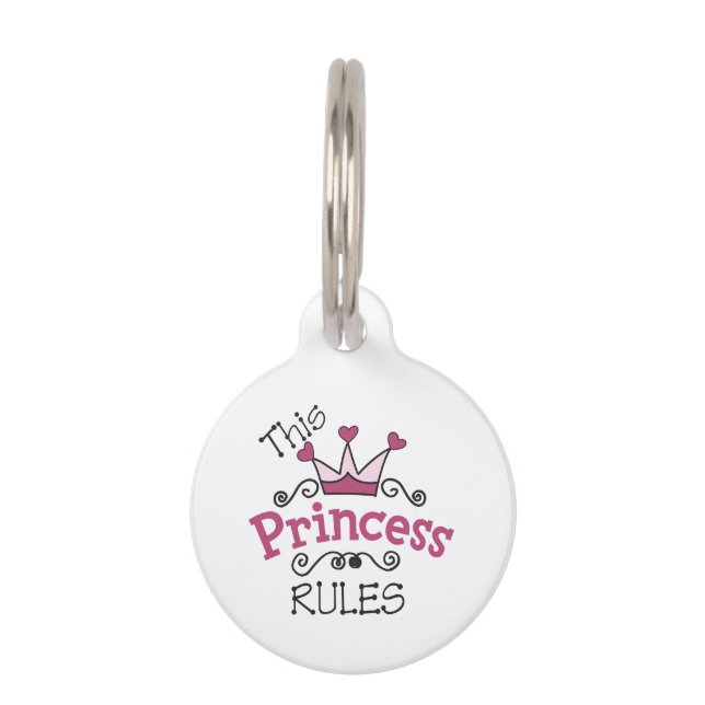 Médaillon Pour Animaux Cette princesse régit (Devant)
