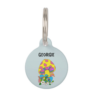 Médaillon Pour Animaux Champignon funky