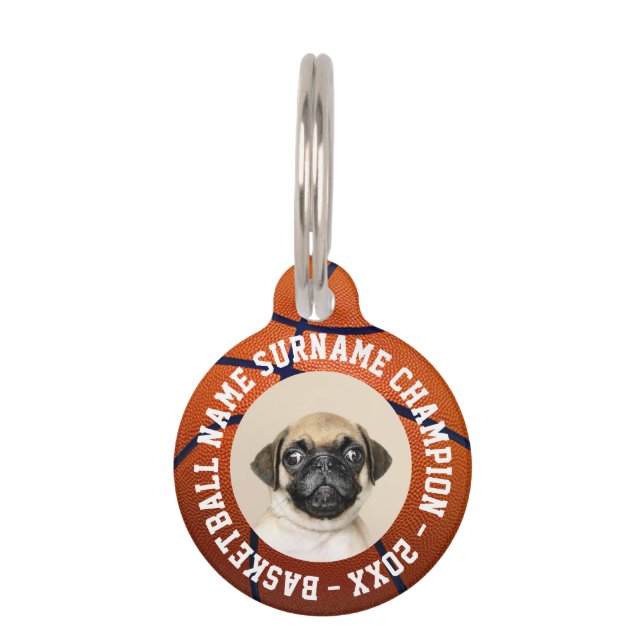 Médaillon Pour Animaux Champion de basket-ball Chiot (Devant)