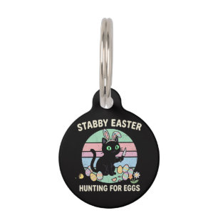 Médaillon Pour Animaux Chasse de Pâques aux œufs Chat drôle