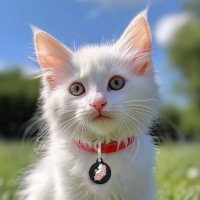 Chat Blanc Pastel Floral Noir Botanique Romantique
