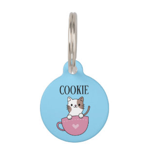 Médaillon Pour Animaux Chat en tasse personnalisé