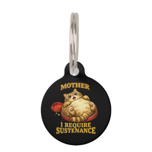 Médaillon Pour Animaux Chat Grassouillet Drôle "J'ai Besoin de Nourriture