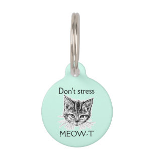Médaillon Pour Animaux Chat Kitty n'ayez pas de stress MEOW-T Stéthoscope