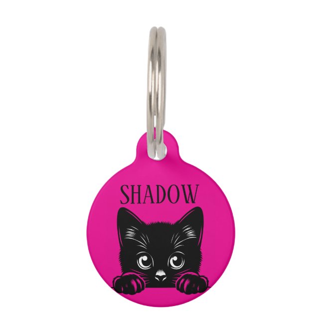 Médaillon Pour Animaux Chat mignon qui regarde Personnalisé  (Devant)