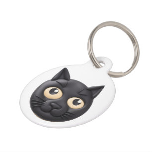 Médaillon Pour Animaux Chat noir 3D inspiré