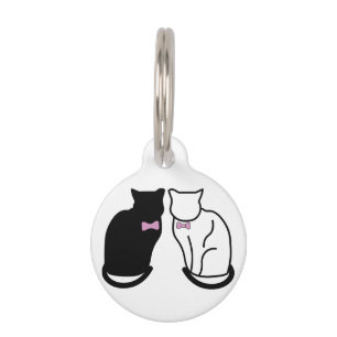 Médaillon Pour Animaux Chat noir et blanc