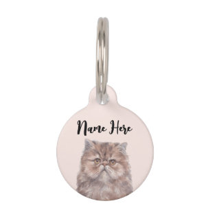 Médaillon Pour Animaux Chat persan rose mignon