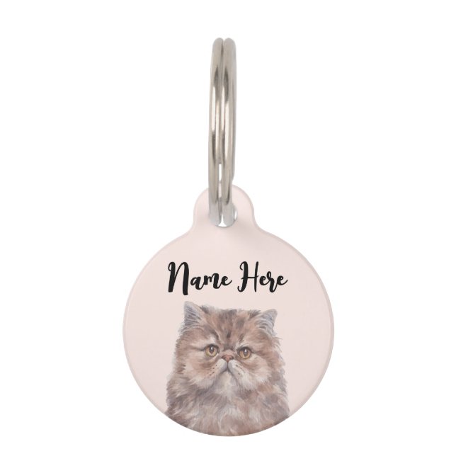 Médaillon Pour Animaux Chat persan rose mignon (Devant)
