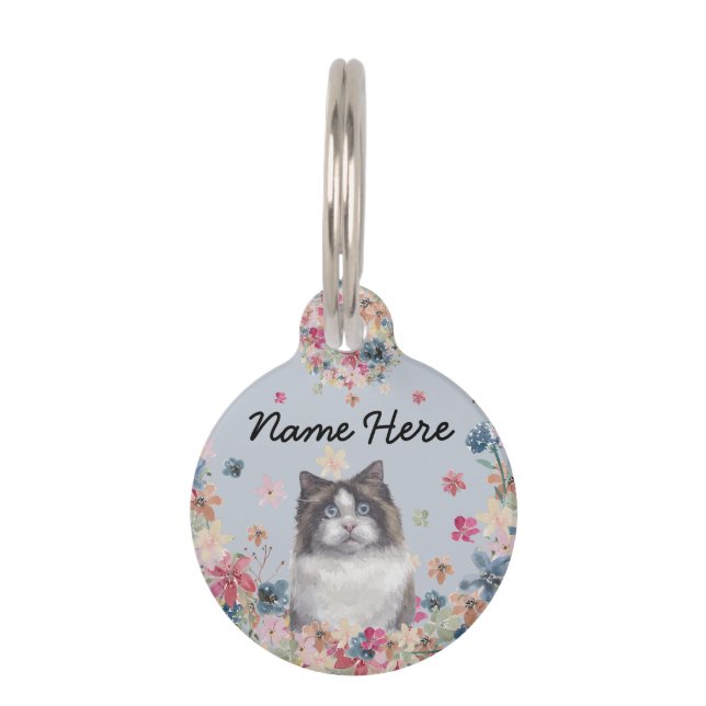 Médaillon Pour Animaux Chat Ragdoll Kitten aux yeux bleus (Devant)