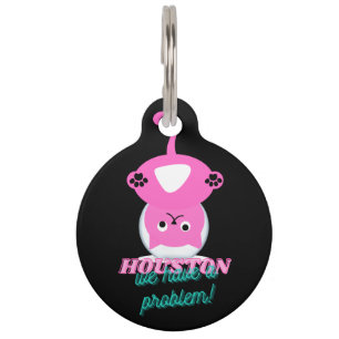 Médaillon Pour Animaux Chat Rose Cute Coincé Dans La Pêche
