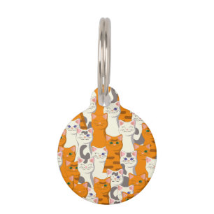 Médaillon Pour Animaux Chats blancs et gingembre motif yeux verts yeux bl