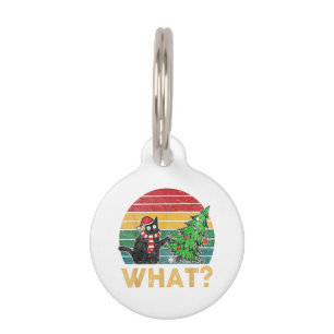 Médaillon Pour Animaux Chemise de Noël drôle de pull moche Chat méchant S