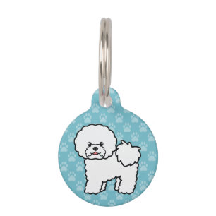 Médaillon Pour Animaux Chien Bichon Frise avec nom et numéro personnalisé