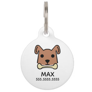 Médaillon Pour Animaux Chien Brown, Détails personnalisés de l'animal de