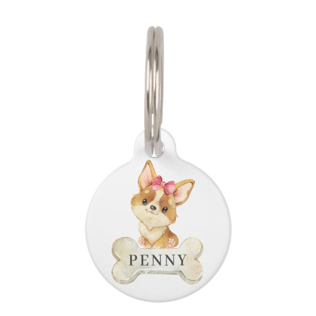 Médaillon Pour Animaux Chien coquelicot de Corgi (Devant)