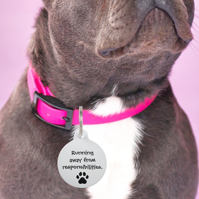 Médaillon Pour Animaux Chien d'animaux de compagnie Fuir de ses responsab (Créateur téléchargé)